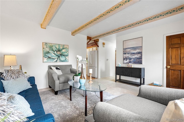 16308 E Wyoming Dr, Aurora, CO 80017 - living room with beam ceiling