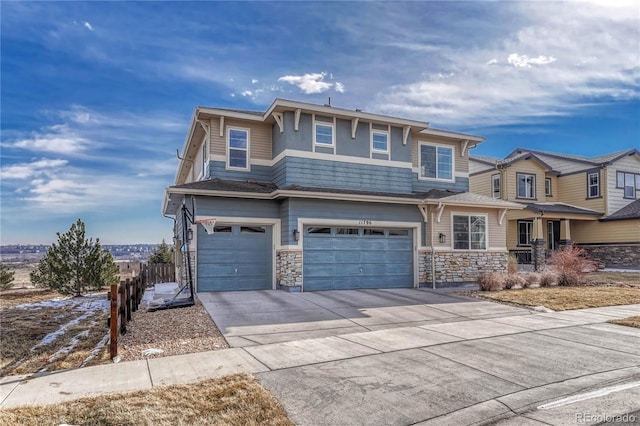 view of front of house with a garage