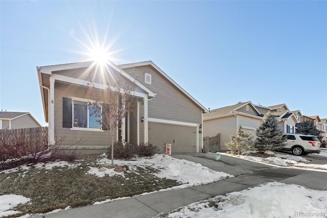 view of front of home with a garage