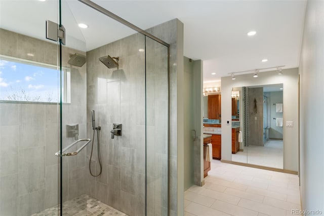 bathroom with walk in shower