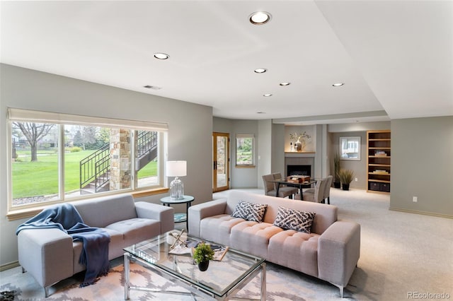 view of carpeted living room