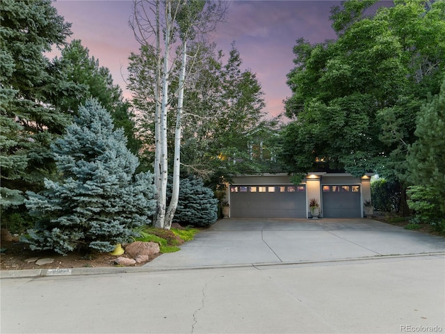 view of front of home with a garage