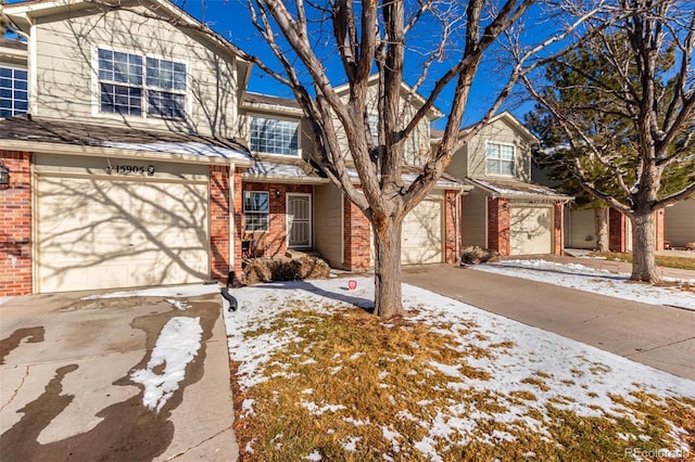 front of property with a garage