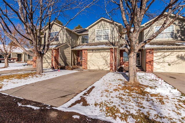 front of property with a garage