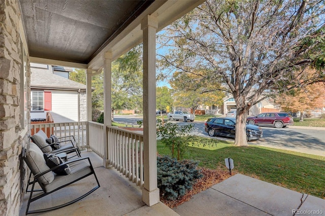 view of patio featuring covered porch