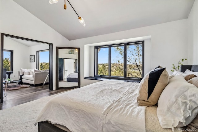 7388 S Ireland Cir, Centennial, CO 80016 - bedroom featuring vaulted ceiling and wood finished floors