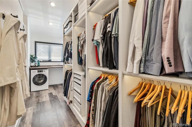7388 S Ireland Cir, Centennial, CO 80016 - walk in closet with washer / dryer and wood finished floors