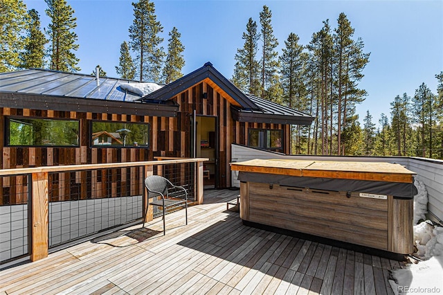 209 American Way, Breckenridge, CO 80424 - wooden terrace featuring a hot tub