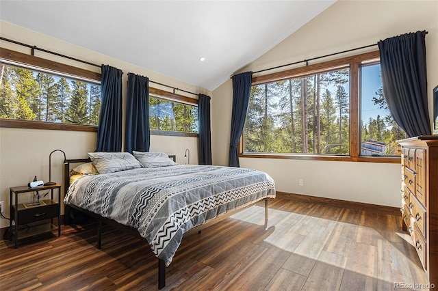 209 American Way, Breckenridge, CO 80424 - bedroom with vaulted ceiling, wood finished floors, and recessed lighting