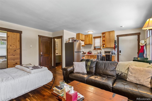209 American Way, Breckenridge, CO 80424 - living area featuring dark wood-style flooring