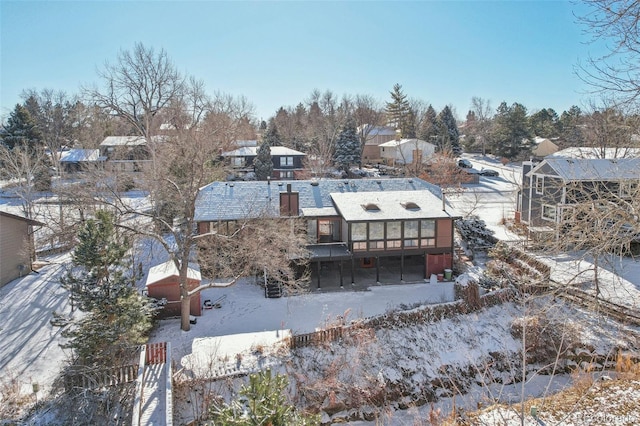 view of snowy aerial view