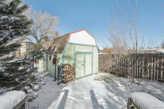 view of snow covered structure