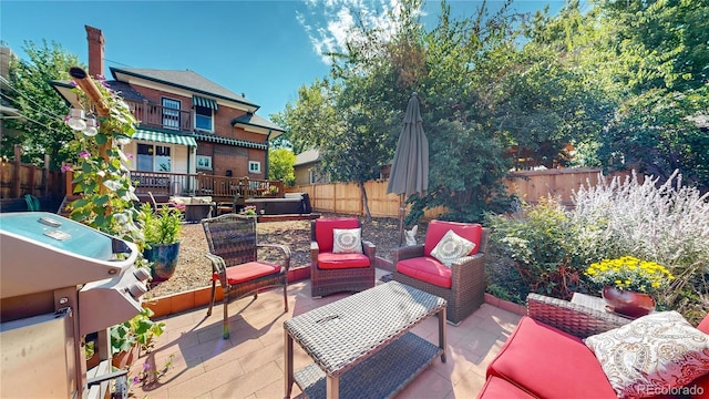 view of patio featuring grilling area