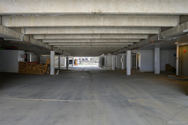 view of parking garage