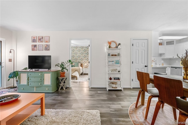 2985 W 46th Ave, Denver, CO 80211 - living area featuring wood finished floors and baseboards