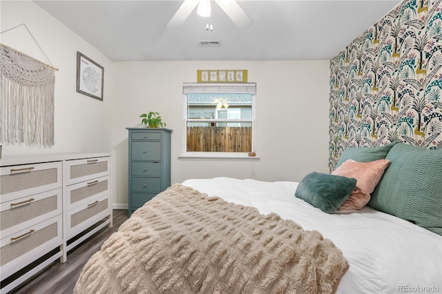 2985 W 46th Ave, Denver, CO 80211 - bedroom featuring wood finished floors and a ceiling fan