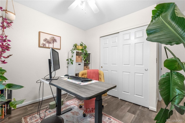 2985 W 46th Ave, Denver, CO 80211 - office space with ceiling fan, wood finished floors, and baseboards