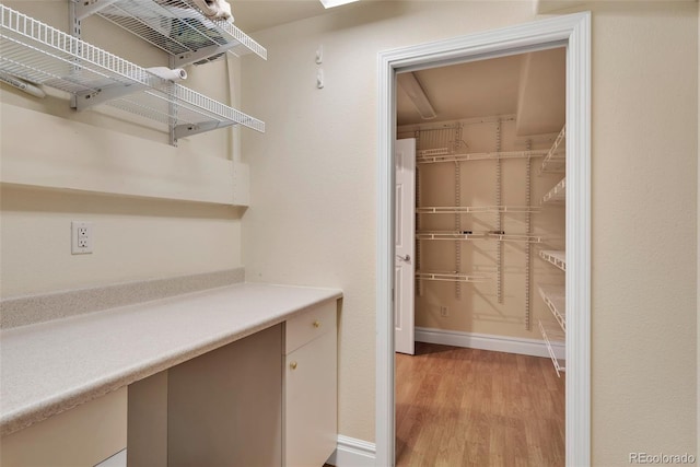 spacious closet with light wood-style flooring