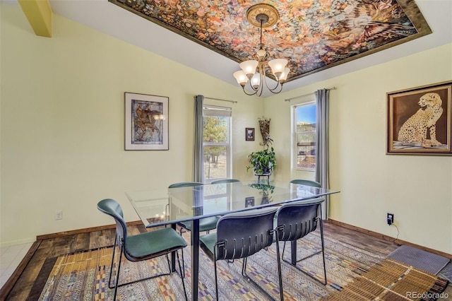 464 Hackamore Dr, Florissant, CO 80816 - dining room featuring a chandelier and baseboards