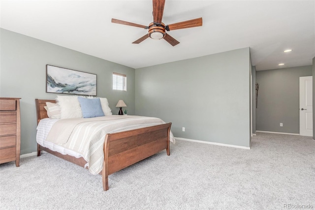 16694 Miners Way, Broomfield, CO 80023 - bedroom with light carpet, recessed lighting, and ceiling fan