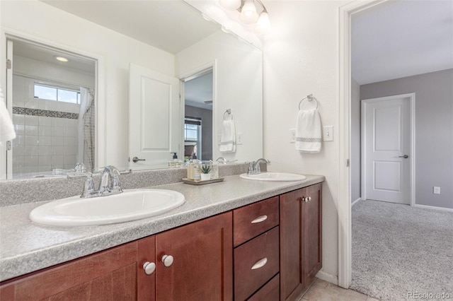 16694 Miners Way, Broomfield, CO 80023 - bathroom featuring double vanity and tiled shower