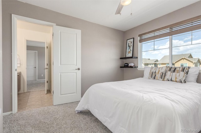 16694 Miners Way, Broomfield, CO 80023 - bedroom featuring carpet, tile patterned flooring, and ceiling fan