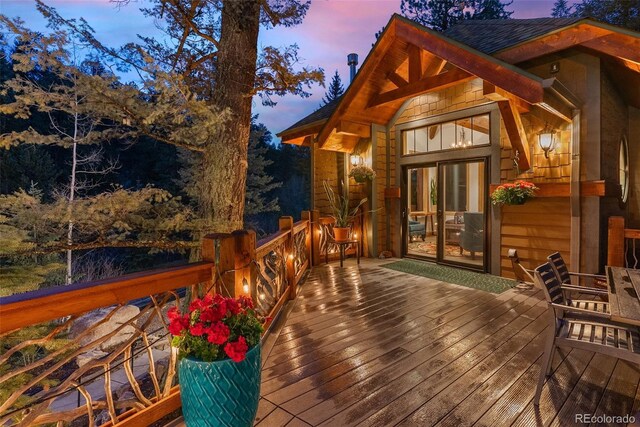 view of deck at dusk