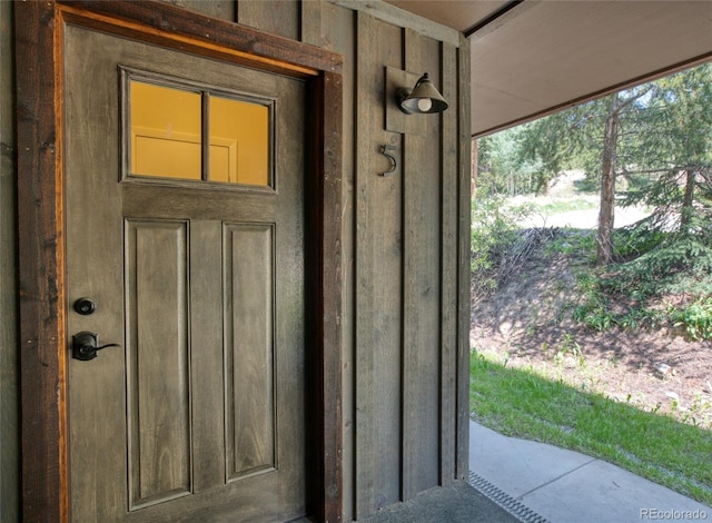 view of doorway to property