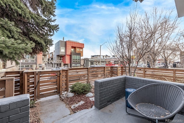 view of patio featuring a residential view