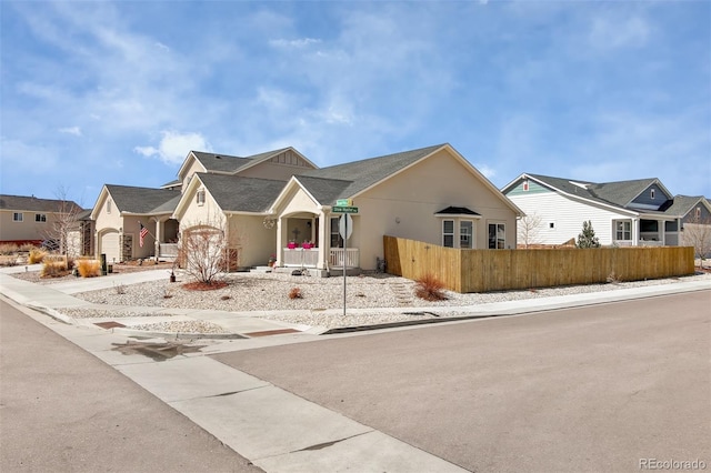 2734 Grand Prix Ct, Colorado Springs, CO 80922 - view of front of property with fence, stucco siding, and a residential view