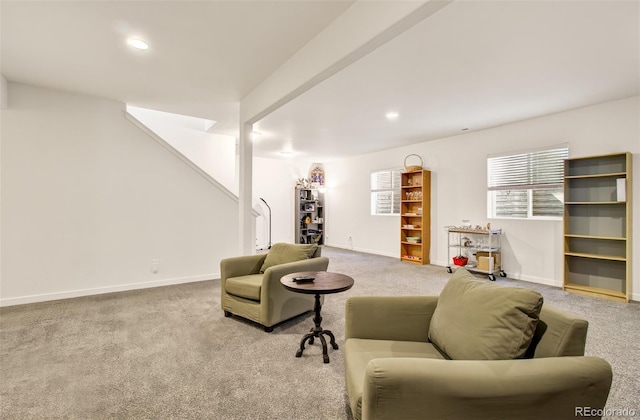 2734 Grand Prix Ct, Colorado Springs, CO 80922 - carpeted living area with baseboards and recessed lighting