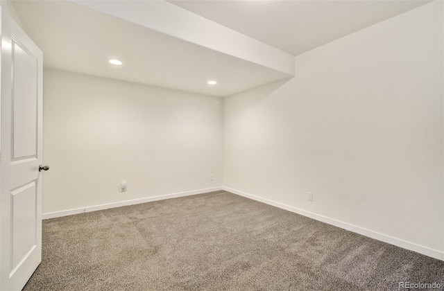 2734 Grand Prix Ct, Colorado Springs, CO 80922 - basement featuring carpet floors, baseboards, and recessed lighting