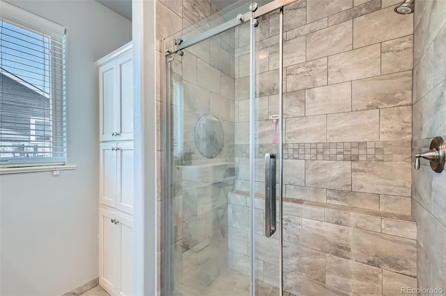 full bathroom with a stall shower