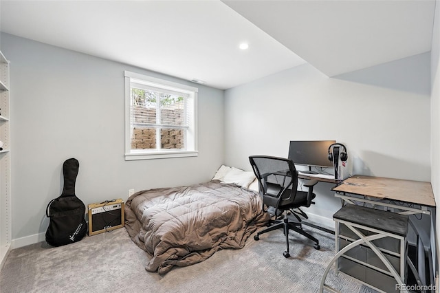 11041 Newland St, Westminster, CO 80020 - bedroom with baseboards, carpet floors, an office area, and recessed lighting