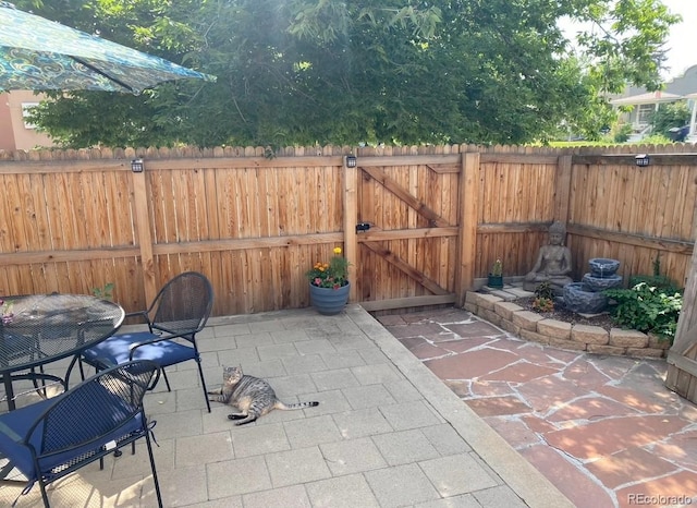 1038 E 4th Ave, Denver, CO 80218 - view of patio / terrace featuring a gate and outdoor dining space