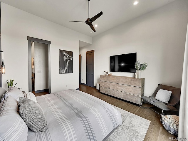 6736 S Flanders Ct, Aurora, CO 80016 - bedroom with wood finished floors, recessed lighting, and ceiling fan