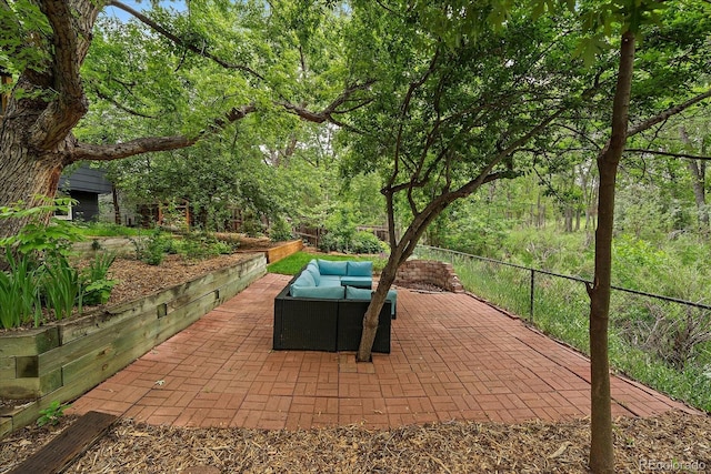 116 Monarch St, Louisville, CO 80027 - fenced backyard featuring an outdoor living space and a patio