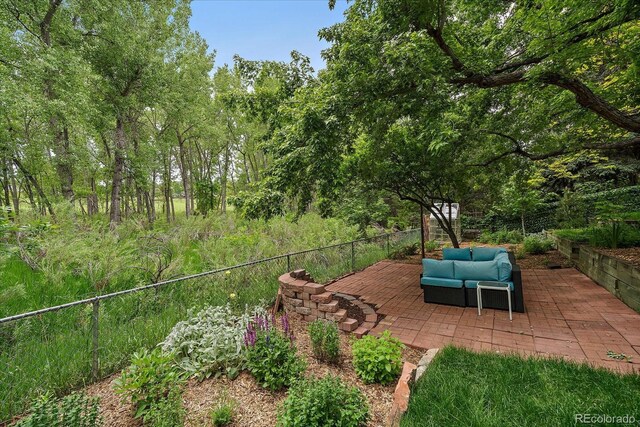 116 Monarch St, Louisville, CO 80027 - view of yard featuring outdoor lounge area and a patio