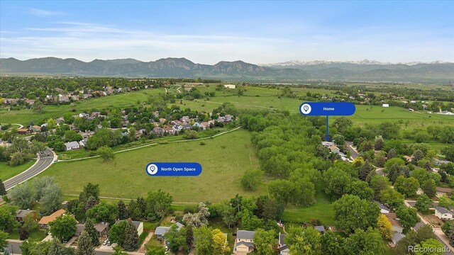 116 Monarch St, Louisville, CO 80027 - aerial view of property's location featuring mountains