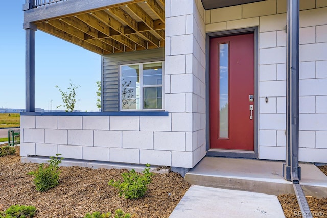 9436 E 57h Ave, Denver, CO 80238 - entrance to property with concrete block siding