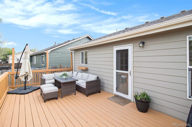 2045 Parkwood Dr, Johnstown, CO 80534 - deck featuring an outdoor hangout area