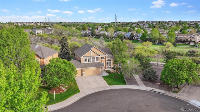 aerial perspective of suburban area