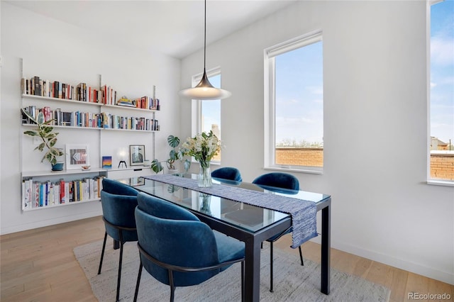1300 N Ogden St Unit 304, Denver, CO 80218 - dining space featuring light wood finished floors and baseboards