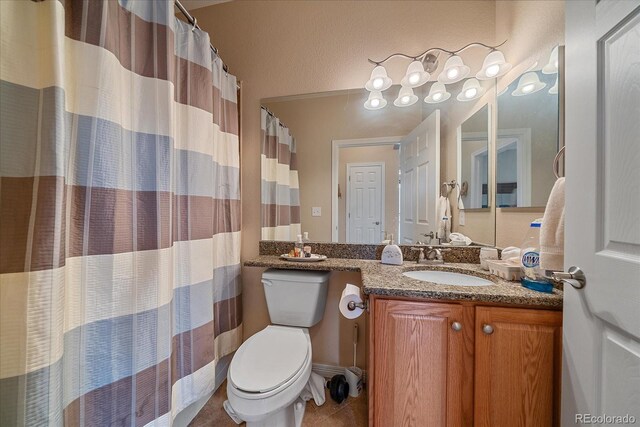 22124 E Euclid Dr, Aurora, CO 80016 - full bath featuring vanity, tile patterned floors, and curtained shower