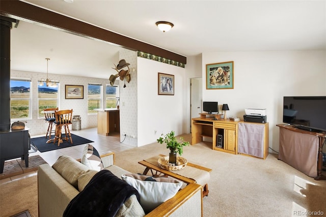 463 Snowshoe Ln, Lake George, CO 80827 - living room with wallpapered walls and carpet flooring