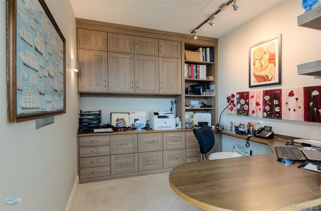 1077 Canyon Blvd Unit 403, Boulder, CO 80302 - home office featuring track lighting and built in desk