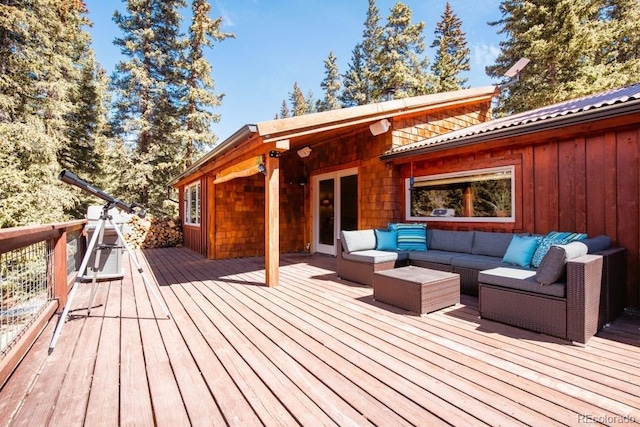 201 Nuthatch Dr, Alma, CO 80420 - wooden terrace with outdoor lounge area