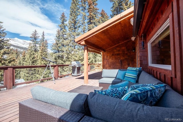 201 Nuthatch Dr, Alma, CO 80420 - deck with grilling area and outdoor lounge area