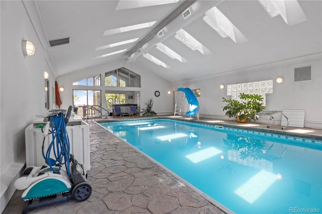 6895 S Norfolk St, Foxfield, CO 80016 - indoor pool featuring a skylight and a water slide