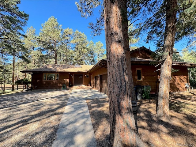 view of front of house with a garage